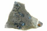 Blue Cubic Fluorite on Smoky Quartz - China #160717-1